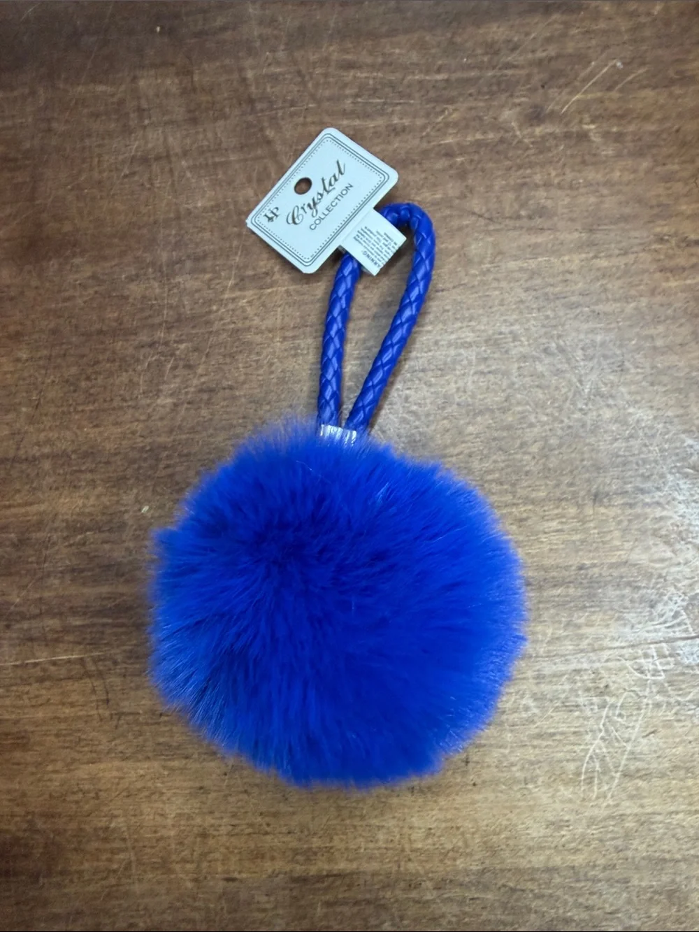 Pom Pom Bag Charm Keychain- pink blue red purple black white red coral gray